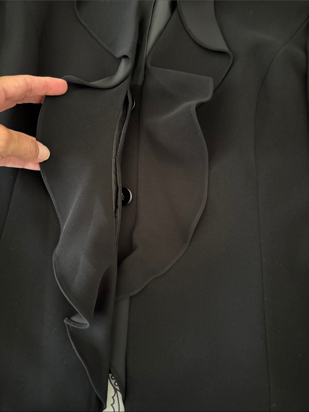 Calvin Klein Black Ruffle-Front Blazer - Picture 6 of 8